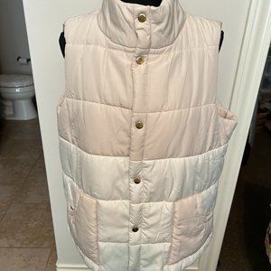 Mudpie Vest - light tan and white - large